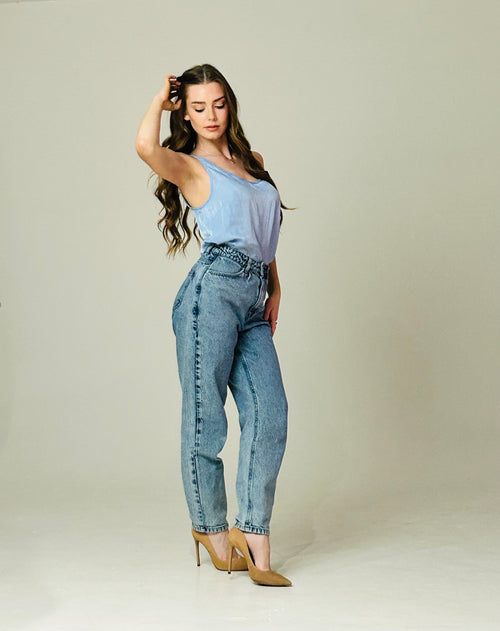 Straight Leg Jean with Hidden Adjustable Waist
