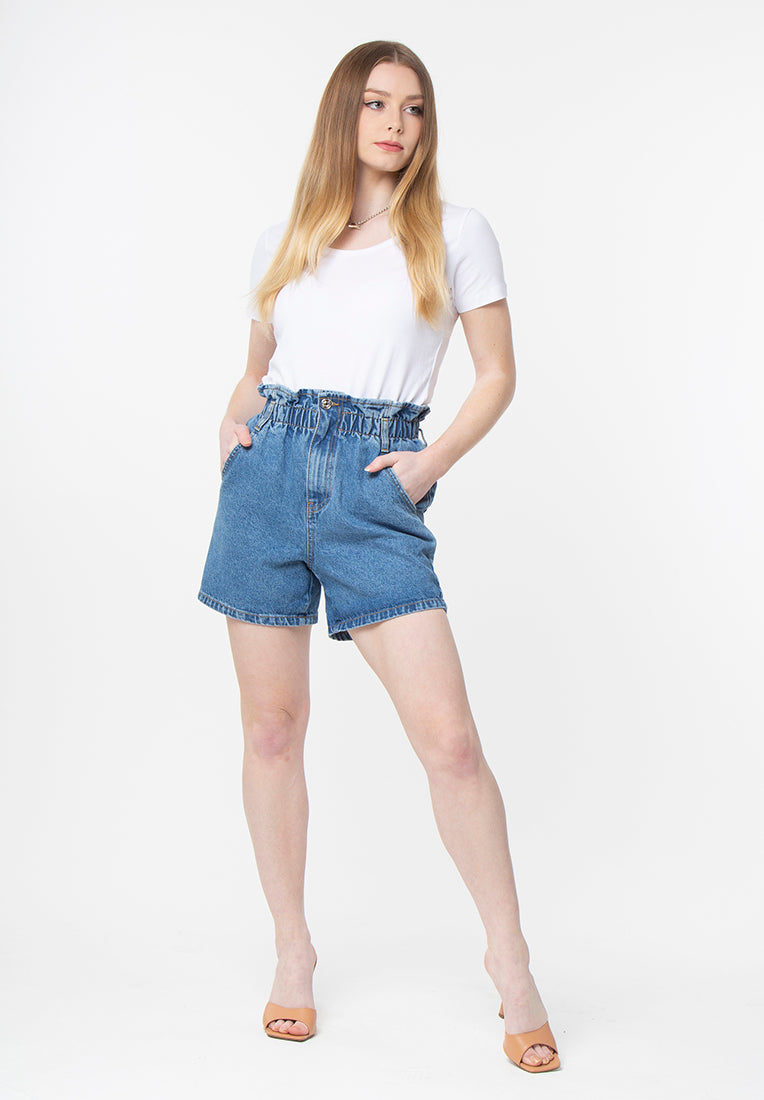 Bermuda Shorts High Waisted Light Blue Jean Shorts Plus Mid Blue